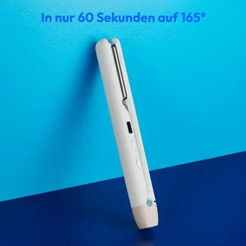 Medion, MEDION LIFE HS2 kabelloses Glätteisen weiß, flexible Keramik-/Turmalin Heizplatten mit Temperatursensor, Display mit Temperatur- und Akkuanzeige, 5 regelbare Hitzestufen (165° - 210°)