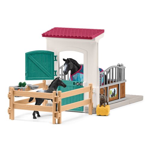 Schleich, Horse Club Pferdebox mit Stute und Fohlen, Spielfigur