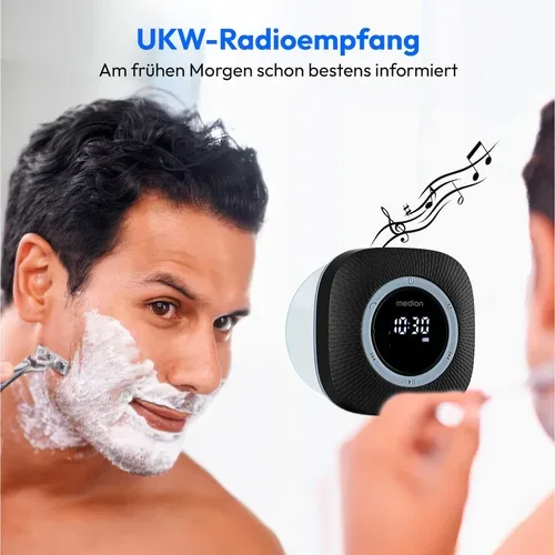 Medion, MEDION LIFE S66884 Duschradio, LED-Display, UKW-Radio, IPX6 Schutz, Bluetooth® 5.0, 30 W Ausgangsleistung (3 W RMS)