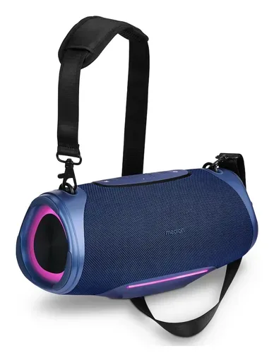 Medion, MEDION LIFE P61762 Tragbarer Bluetooth® Lautsprecher L blau, Dual Illuminated & Lightstrip (RGB-Lichteffekte), Bluetooth® 5.3, integrierter Akku mit bis zu 47 Stunden Laufzeit, robustes & mobiles Design, 2 x 25 W RMS