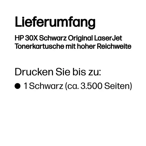 HP, HP H30X Toner XL schwarz - HP No. 30X, CF230X für z.B. HP LaserJet Pro M 203, HP LaserJet Pro M 203 dn, HP LaserJet Pro M 203 dw