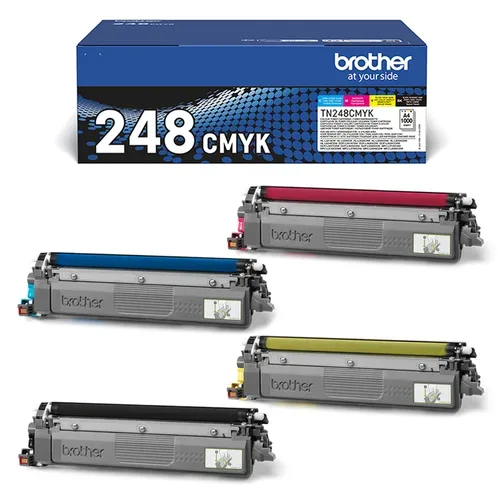 Brother, Brother B248 Toner (bk, c, m, y) - Brother TN248VAL für z.B. Brother HLL 3215 CW, Brother MFCL 8390 CDW, Brother MFCL 3740 CDW