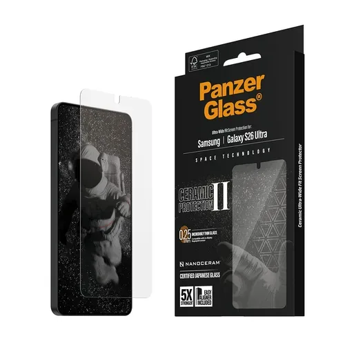 Care By Panzerglass, CARE by PanzerGlass Displayschutzglas "Ultra-Wide Fit Screen Protector" für Samsung Galaxy S26 Ultra Displayschutzfolie, Schutzfolie, Bildschirmschutz, kratz- & stossfest