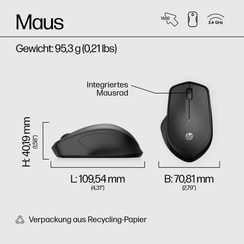 HP, HP 280 Wireless-Maus, leise