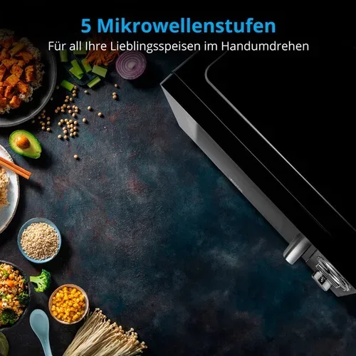 Medion, MEDION LIFE 3 in 1 Mikrowelle  MD 11493, Kombination aus Mikrowelle, Grill und Heißluft, 23 L, 10 Automatikprogramme, 900 W, Digitaler Timer
