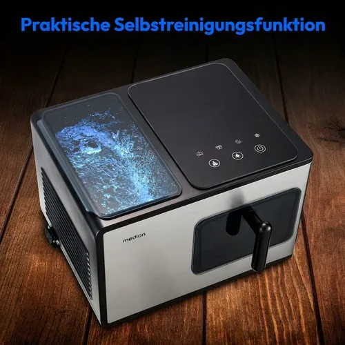 Medion, MEDION LIFE Nugget Eiswürfelbereiter MD 11960, 2 L Wassertank, schnelle Zubereitungszeit, Elektronisches Bedienfeld und LED Display, Herausnehmbarer Eiswürfelkorb, Selbstreinigung
