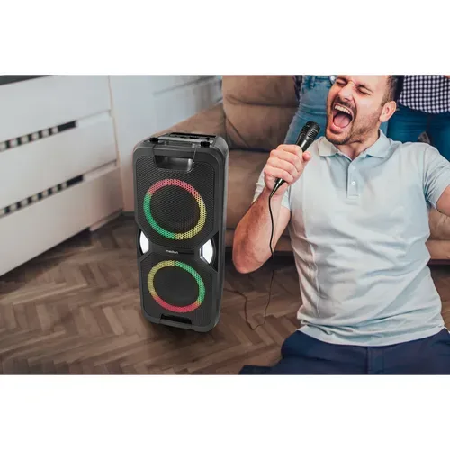 Medion, MEDION LIFE PE-1 Pure Partylautsprecher, PLL-UKW Radio, Bluetooth® 5.4, satter Sound, verschiedene Lichteffekte, X-Bass Bassanhebung, inkl. Mikrofon, 2 x 25 W RMS Ausgangsleistung