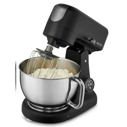 Medion, MEDION LIFE Digitale Küchenmaschine MD12600 schwarz, 800 W Gleichstrommotor, Energiesparend, Ultraleise, Digitales Sensor-Touch-Display, 4,6 L Edelstahlschüssel, Inkl. Fleischwolf