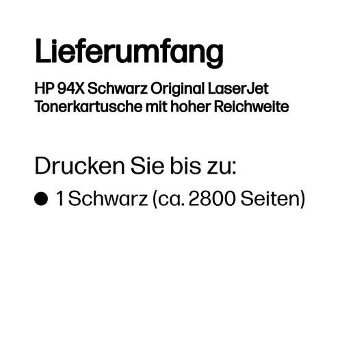 HP, HP H94X Toner XL black - HP No. 94X, CF294X für z.B. HP LaserJet Pro M 118 dw, HP LaserJet Pro MFP M 148 dw, HP LaserJet Pro MFP M 148 fdw
