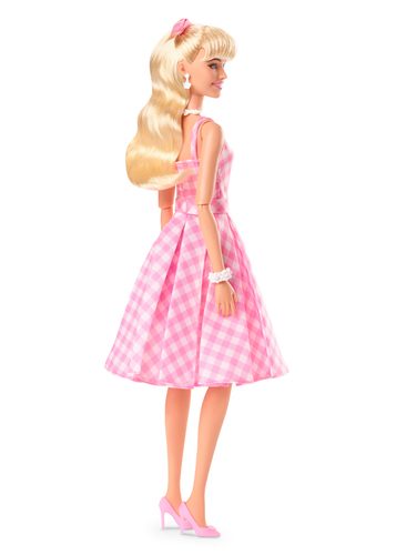 Mattel, Barbie Signature The Movie - Margot Robbie als Barbie Puppe zum Film im rosa-weißen Karo-Kleid, Spielfigur
