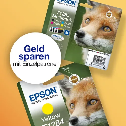 Epson, Epson E128 Druckerpatronen (bk, c, m, y) - Epson T1285, C13T12854010 für z.B. Epson Stylus SX 230, Epson Stylus SX 235 W, Epson Stylus S 22