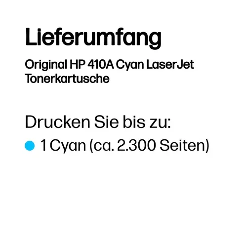 HP, HP Toner-Modul 410A cyan CF411A CLJ Enterprise M452 2300 S.