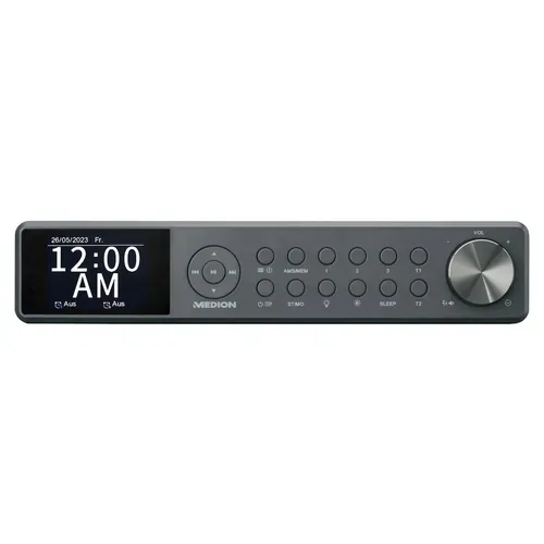 Medion, MEDION LIFE P66750 DAB+ Premium Küchenradio grau, 6,1 cm (2,4'') TFT-Farbdisplay, DAB+/PLL-UKW Radio, Bluetooth® 5.0, LED-Beleuchtung, 2 x 3 W RMS