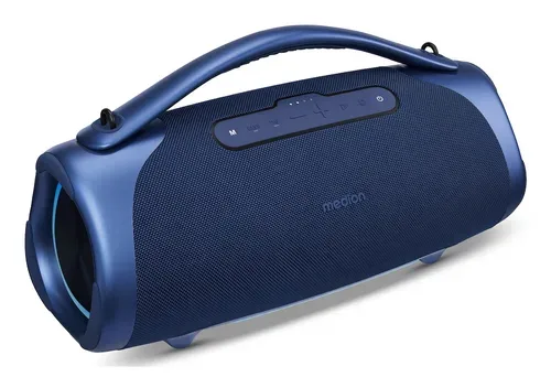 Medion, MEDION LIFE P61768 Tragbarer Bluetooth® Lautsprecher XL blau, Dual Illuminated & Lightstrip (RGB-Lichteffekte), Bluetooth® 5.3, integrierter Akku mit bis zu 30 Stunden Laufzeit, robustes & mobiles Design, 2 x 25 W + 50 W RMS