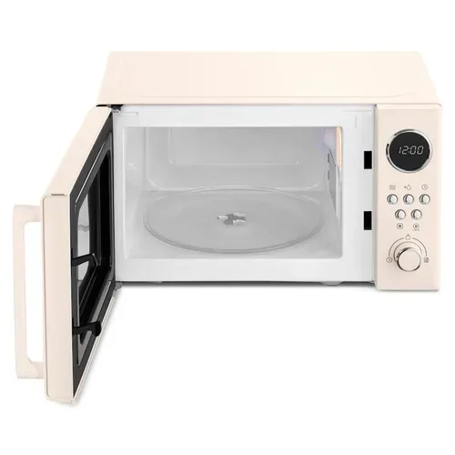 Medion, MEDION LIFE® Retro-Mikrowelle MD 15000, 800 W Leistung, 20 L kompakt, 5 Mikrowellenstufen, Auftaufunktion, Timerfunktion, stilvolles Retro-Design