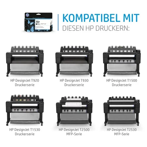 HP, HP Tintenpatrone 727 grey F9J80A DesignJet T930/T1500 300ml
