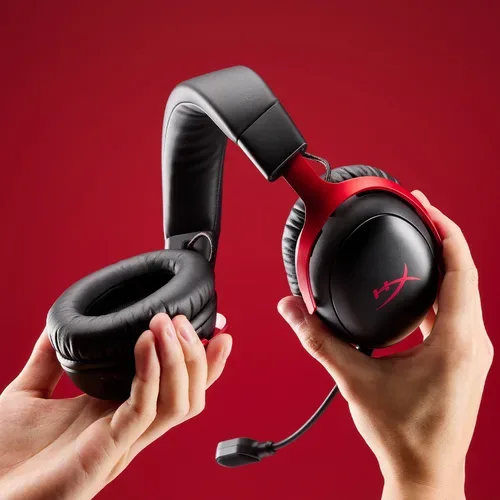 HP, HyperX Cloud III IDS-Basismodell ? Gaming-Headset (schwarz/rot)