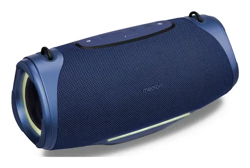 Medion, MEDION LIFE P61762 Tragbarer Bluetooth® Lautsprecher L blau, Dual Illuminated & Lightstrip (RGB-Lichteffekte), Bluetooth® 5.3, integrierter Akku mit bis zu 47 Stunden Laufzeit, robustes & mobiles Design, 2 x 25 W RMS