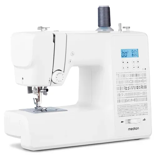 Medion, MEDION LIFE Digitale Nähmaschine SD36 (MD11881) weiß, einstellbare Stichlänge und Stichbreite, 270 Stichmuster, Integriertes Zubehörfach, 36 Watt Motorleistung