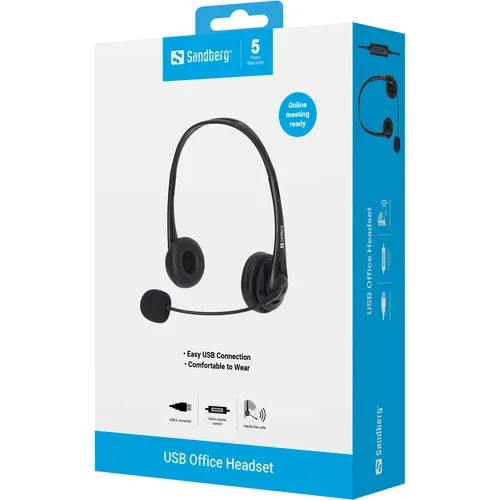Sandberg, Sandberg -  USB Office Headset, Schwarz