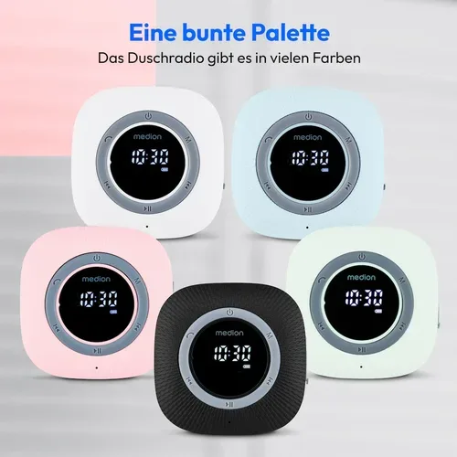 Medion, MEDION LIFE S66884 Duschradio, LED-Display, UKW-Radio, IPX6 Schutz, Bluetooth® 5.0, 30 W Ausgangsleistung (3 W RMS)