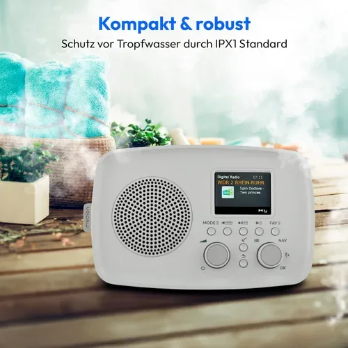 Medion, MEDION LIFE DAB+ Radio DRE-1 (MD89288), Bluetooth® 5.3 wireless technology, ASA-Notfallwarnsystem, 2,4" (6,1 cm) TFT-Farbdisplay, 5 W RMS