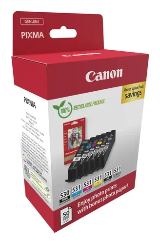 Canon, Canon C530/531 Druckerpatronen (bk, c, m, y) - Canon 6117C004 für z.B. Canon Pixma TS 8751, Canon Pixma TS 8750, Canon Pixma TS 8700