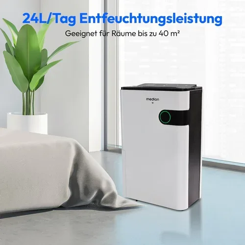 Medion, MEDION Smarter Luftentfeuchter DH30S (MD12044), Steuerung per App, Leistung max. 280W, Volumen Wassertank ca. 5L, 2 Geschwindigkeitsstufen, Touch-Bedienung