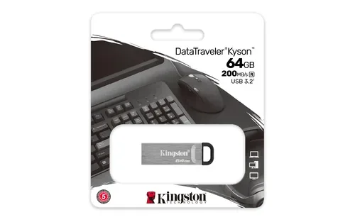 KINGSTON TECHNOLOGY, KINGSTON TECHNOLOGY -  DataTraveler 64GB Kyson USB-Stick, Silber, 64 GB