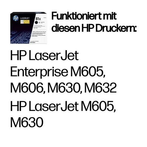 HP, HP H81X Toner XL schwarz - HP No. 81X, CF281X für z.B. HP LaserJet Enterprise M 605 dn, HP LaserJet Enterprise M 605 n