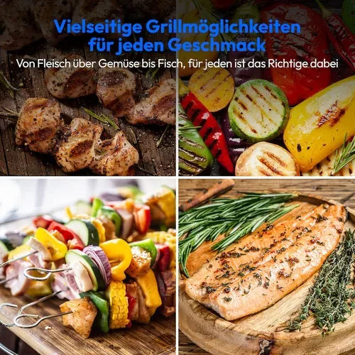 Medion, MEDION LIFE Tischgrill mit Dual-Zonen-System (MD12027), 2,400 Watt, 2 abnehmbare Platten, PFAS Frei, LED-Statusanzeige (weiß, rot, grün), IPX4-Schutz