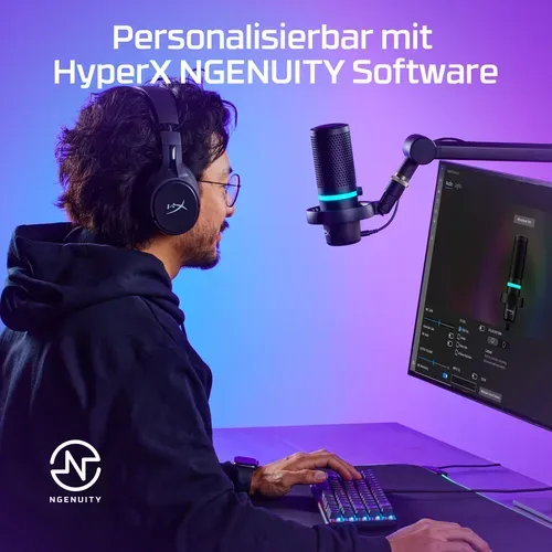 HyperX, HyperX -  DuoCast RGB USB-Mikrofon – Professionelle Klangqualität mit anpassbarer Beleuchtung