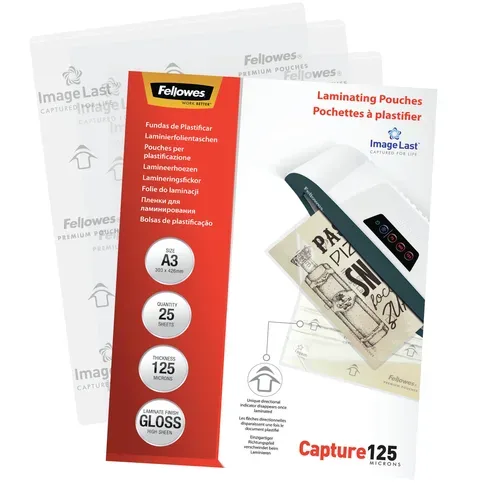 Fellowes, FELLOWES Laminiertasche A3 5396501 glanz, 125my 25 Stk