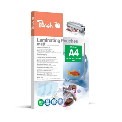Peach, Peach 100 x A4 Laminierfolien, 80 mic, matt