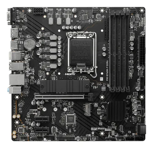 MSI, MSI - MB  PRO B760M P DDR4 (B760,S1700,mATX,Intel), Schwarz