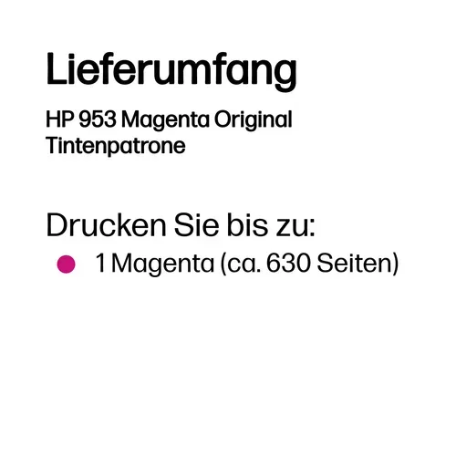 HP, HP Druckerpatrone HP 953 - 9 ml - Magenta - original - Off Original einzeln Magenta F6U13AE