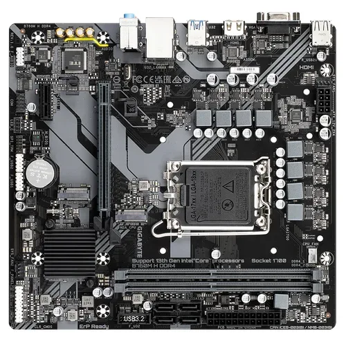 Gigabyte, Gigabyte B760M H DDR4 Mainboard Sockel (PC) Intel® LGA 1700 Formfaktor (Details) Micro-ATX Mainboard-Chipsatz Intel®