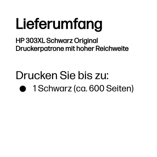 HP, HP H303XLBK Druckerpatronen XL bk - HP No. 303XL BK, T6N04AE für z.B. HP Envy Photo 7134, HP Envy Photo 6230, HP Envy Photo 7230, HP Envy Photo 7900