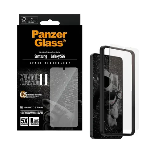 Care By Panzerglass, CARE by PanzerGlass Displayschutzglas "Ultra-Wide Fit Screen Protector" für Samsung Galaxy S26 Displayschutzfolie, Schutzfolie, Bildschirmschutz, kratz- & stossfest