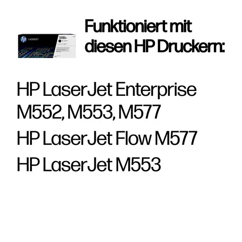 HP, HP H508XBK Toner XL bk - HP No. 508X BK, CF360A für z.B. HP Color LaserJet Enterprise Flow MFP M 577 c, HP Color LaserJet Enterprise M 552 dn