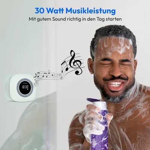 Medion, MEDION LIFE S66884 Duschradio, LED-Display, UKW-Radio, IPX6 Schutz, Bluetooth® 5.0, 30 W Ausgangsleistung (3 W RMS)