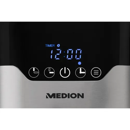 Medion, MEDION Kaffeemaschine mit Thermoskanne MD 18458, Timer-Funktion, Tropf-Stopp, 900 Watt, 1,1 Liter Fassungsvermögen, Aromawahlschalter