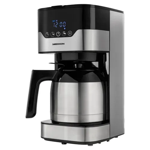 Medion, MEDION Kaffeemaschine mit Thermoskanne MD 18458, Timer-Funktion, Tropf-Stopp, 900 Watt, 1,1 Liter Fassungsvermögen, Aromawahlschalter