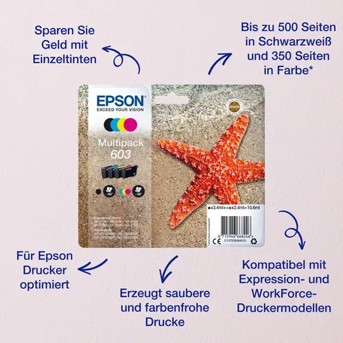 Epson, EPSON Tintenpatrone 603XL cyan T03A24010 XP-2100 350 Seiten