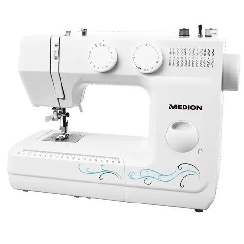 Medion, MEDION Freiarm-Nähmaschine MD 18205, 60 verschiedene Stichmuster, Knopfloch- und Einfädelautomatik, LED-Nählicht, umfangreiches Zubehör