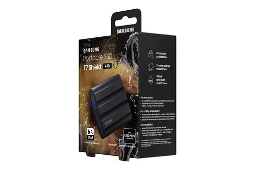 Samsung, Samsung - Externe SSD T7 Shield, Schwarz, 4 TB