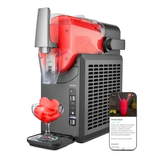 Medion, MEDION LIFE Slush-Eismaschine MD12090, 2,6 L Slush-Eis Kapazität, Härtegradkontrolle, 5 Modi,  30?60 Minuten Zubereitungszeit², Abnehmbarer Tank