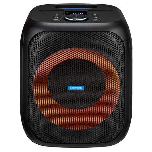 Medion, MEDION LIFE® S61991 Partylautsprecher, tragbares Bluetooth®-Soundsystem. Bluetooth® 5.3 für kabellose Musikübertragung, verschiedene Lichteffekte, integrierter Akku, TWS-Funktion, 50 W RMS