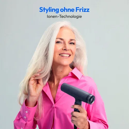 Medion, MEDION LIFE HD2 Haartrockner mit Ionen-Technologie grau, 1.500 Watt, Selbstreinigungsfunktion, Vielseitige Aufsätze: Stylingdüsen und Diffusor, 3 Temperatur- und 3 Luftstromstufen