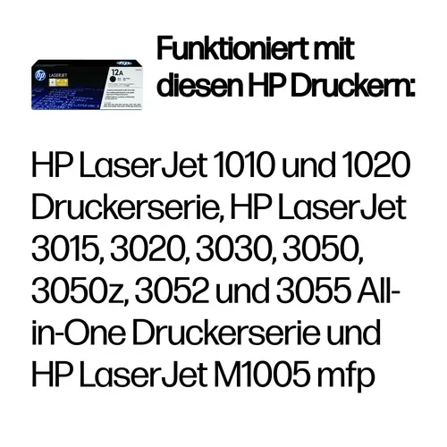 HP, HP H12ABK Toner bk - Canon, HP No. 12A BK, Q2612A für z.B. HP LaserJet 1018, Canon ISensys LBP -2900, Canon ISensys LBP -2900 b